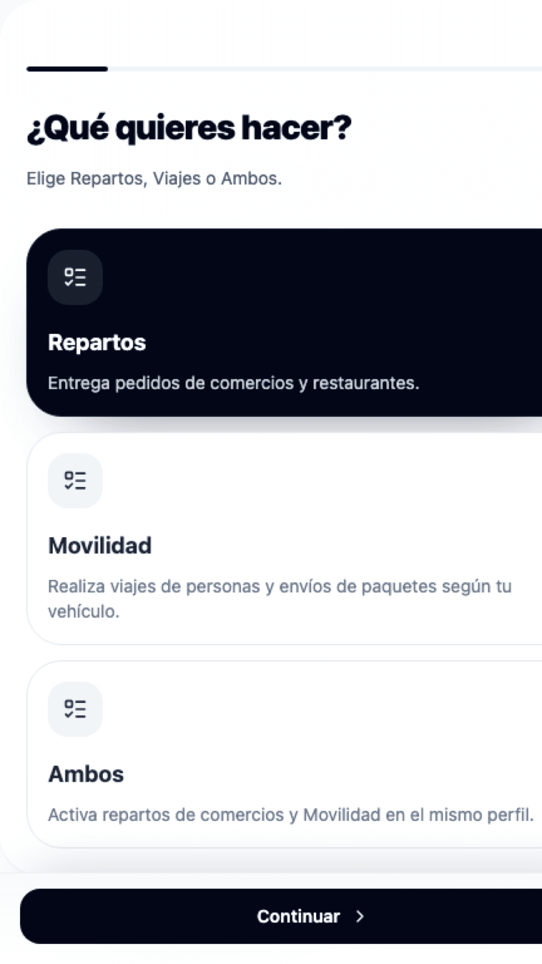 Flujo real de alta de conductor en Pidelio Work